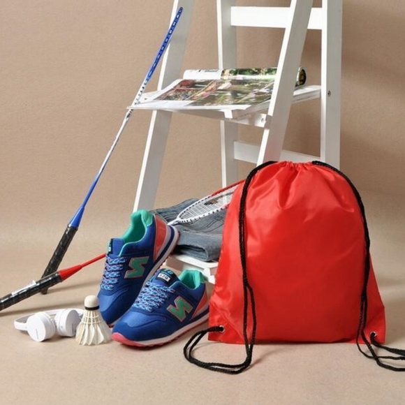 Linen Travel drawstring Backpack  Student gym Bag - Picture 4 of 7